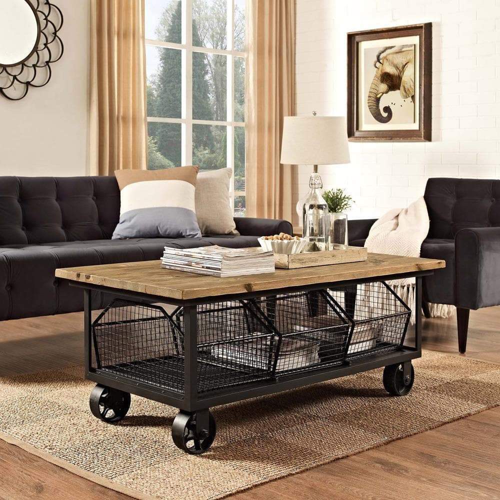 Modway Fairground Coffee Table - Brown | Coffee Tables | Modishstore