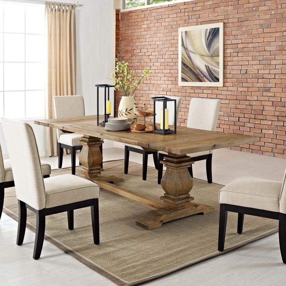 Modway Rise Extendable Wood Dining Table - Brown | Dining Tables | Modishstore