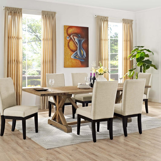 Modway Den Extendable Wood Dining Table - Brown | Dining Tables | Modishstore