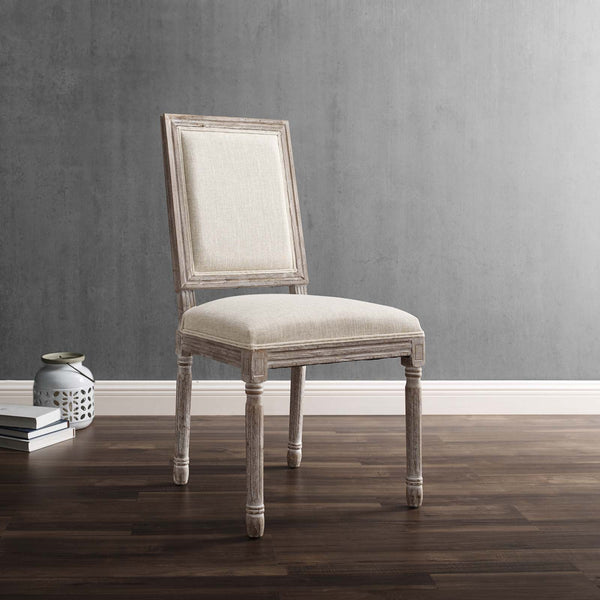 Modway Court Vintage French Upholstered Fabric Dining Side Chair