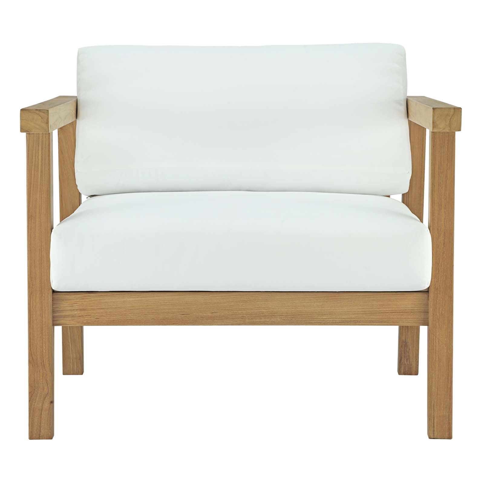 Modway Bayport Outdoor Patio Teak Armchair - Natural White | Outdoor Chairs | Modishstore-5