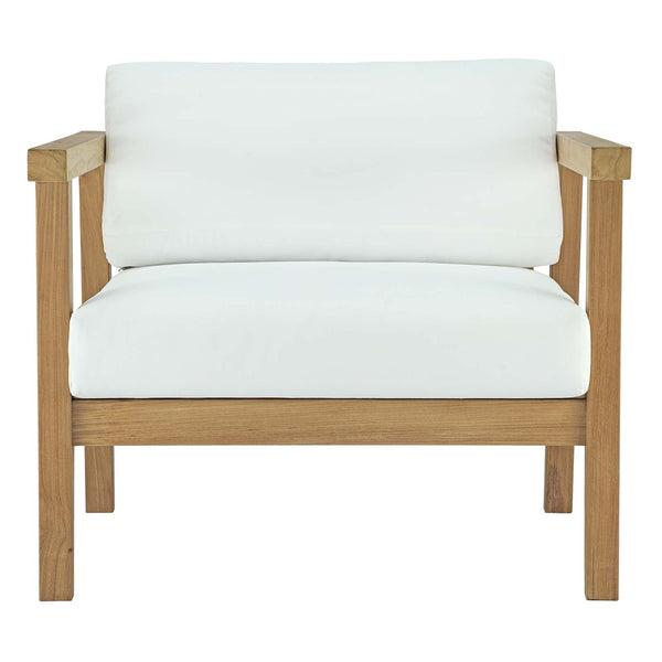 Modway Bayport Outdoor Patio Teak Armchair - Natural White | Outdoor Chairs | Modishstore-5