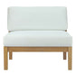 Modway Bayport Outdoor Patio Teak Armless - Natural White | Outdoor Chairs | Modishstore-5