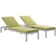 Modway Shore 3 Piece Outdoor Patio Aluminum Chaise with Cushions | Outdoor Recliners & Lounge Chairs | Modishstore-114