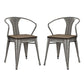 Modway Promenade Set of 2 Bamboo Dining Chair - Gunmetal