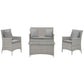 Modway Bridge 4 Piece Outdoor Patio Rattan Conversation Set with Pillows | Outdoor Sofas, Loveseats & Sectionals | Modishstore-7