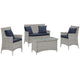 Modway Bridge 4 Piece Outdoor Patio Rattan Conversation Set with Pillows | Outdoor Sofas, Loveseats & Sectionals | Modishstore-28