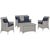 Modway Bridge 4 Piece Outdoor Patio Rattan Conversation Set with Pillows | Outdoor Sofas, Loveseats & Sectionals | Modishstore-28