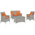 Modway Bridge 4 Piece Outdoor Patio Rattan Conversation Set with Pillows | Outdoor Sofas, Loveseats & Sectionals | Modishstore-10