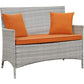 Modway Bridge 4 Piece Outdoor Patio Rattan Conversation Set with Pillows | Outdoor Sofas, Loveseats & Sectionals | Modishstore-15
