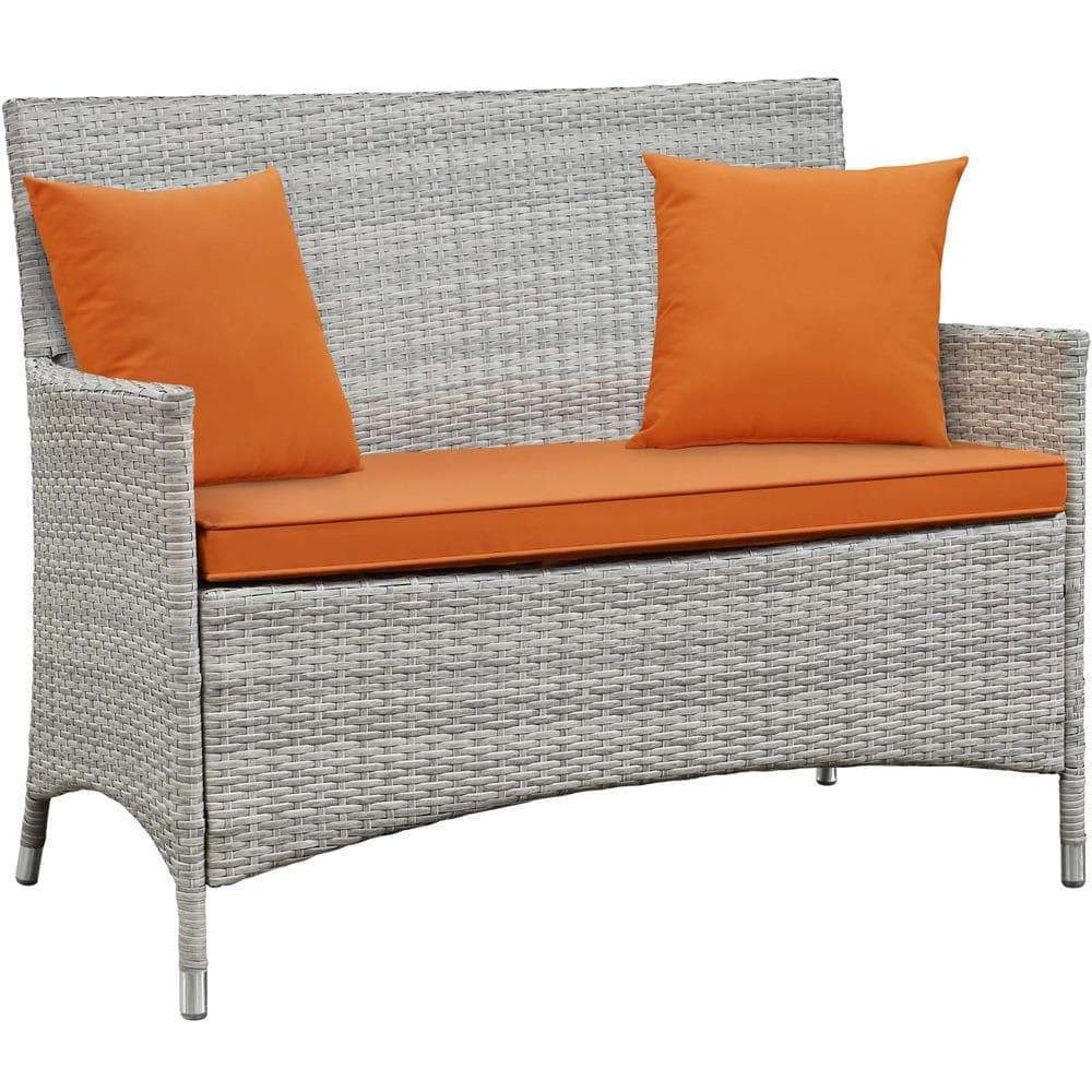 Modway Bridge 4 Piece Outdoor Patio Rattan Conversation Set with Pillows | Outdoor Sofas, Loveseats & Sectionals | Modishstore-15
