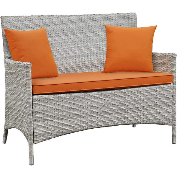 Modway Bridge 4 Piece Outdoor Patio Rattan Conversation Set with Pillows | Outdoor Sofas, Loveseats & Sectionals | Modishstore-15