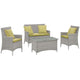 Modway Bridge 4 Piece Outdoor Patio Rattan Conversation Set with Pillows | Outdoor Sofas, Loveseats & Sectionals | Modishstore-27