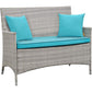 Modway Bridge 4 Piece Outdoor Patio Rattan Conversation Set with Pillows | Outdoor Sofas, Loveseats & Sectionals | Modishstore-18