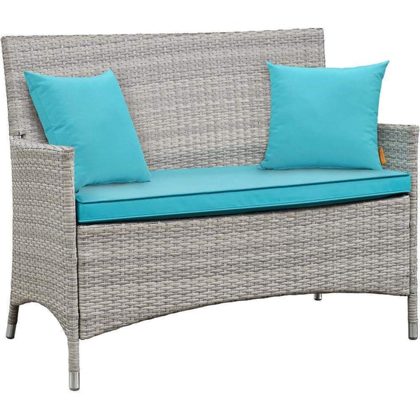 Modway Bridge 4 Piece Outdoor Patio Rattan Conversation Set with Pillows | Outdoor Sofas, Loveseats & Sectionals | Modishstore-18