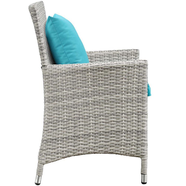 Modway Bridge 4 Piece Outdoor Patio Rattan Conversation Set with Pillows | Outdoor Sofas, Loveseats & Sectionals | Modishstore-21