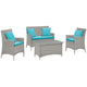 Modway Bridge 4 Piece Outdoor Patio Rattan Conversation Set with Pillows | Outdoor Sofas, Loveseats & Sectionals | Modishstore-14