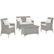 Modway Bridge 4 Piece Outdoor Patio Rattan Conversation Set with Pillows | Outdoor Sofas, Loveseats & Sectionals | Modishstore-22