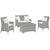 Modway Bridge 4 Piece Outdoor Patio Rattan Conversation Set with Pillows | Outdoor Sofas, Loveseats & Sectionals | Modishstore-22