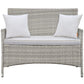 Modway Bridge 4 Piece Outdoor Patio Rattan Conversation Set with Pillows | Outdoor Sofas, Loveseats & Sectionals | Modishstore-24