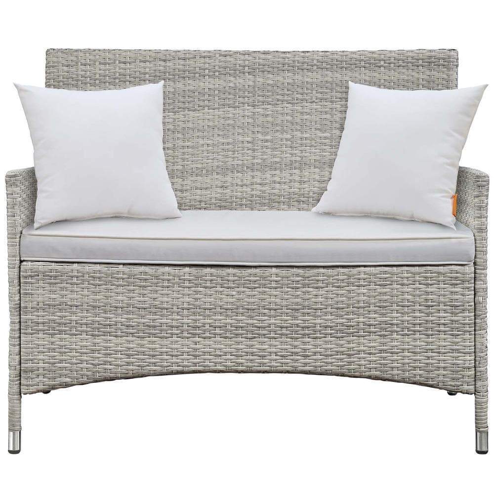 Modway Bridge 4 Piece Outdoor Patio Rattan Conversation Set with Pillows | Outdoor Sofas, Loveseats & Sectionals | Modishstore-24