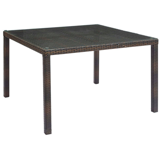 Modway Conduit 47" Outdoor Patio Wicker Rattan Dining Table Brown | Dining Tables | Modishstore
