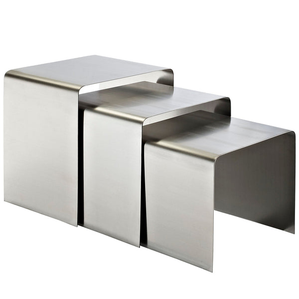 Modway Rush Nesting Table - Silver | Nesting Tables | Modishstore-4