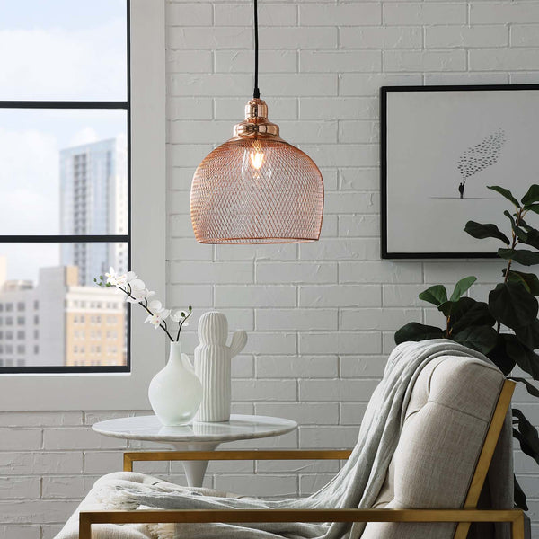 Modway Glimmer Half-Sphere Rose Gold Pendant Light | Pendant Lamps | Modishstore