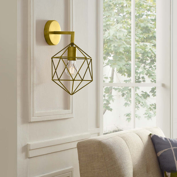 Modway Derive Brass Wall Sconce Light Fixture | Wall Lamps | Modishstore