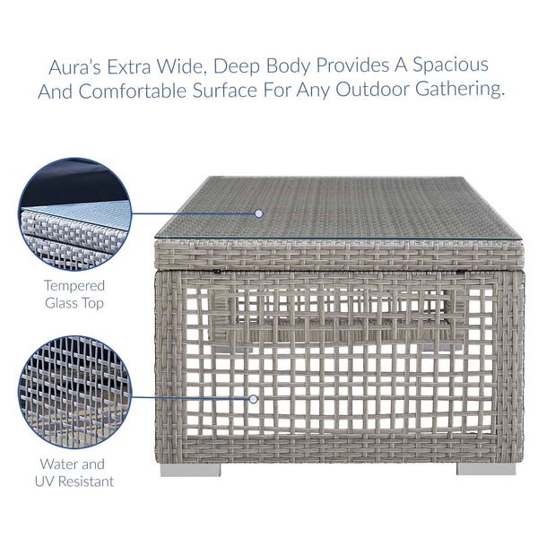 Modway Aura Rattan Outdoor Patio Coffee Table | Outdoor Tables | Modishstore-4