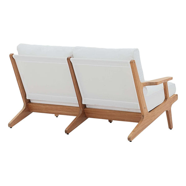 Modway Saratoga Outdoor Patio Teak Loveseat Natural White | Outdoor Sofas, Loveseats & Sectionals | Modishstore-3