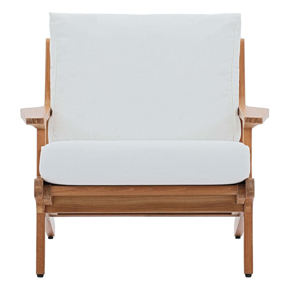 Modway Saratoga Outdoor Patio Teak Armchair Natural White | Armchairs | Modishstore-5