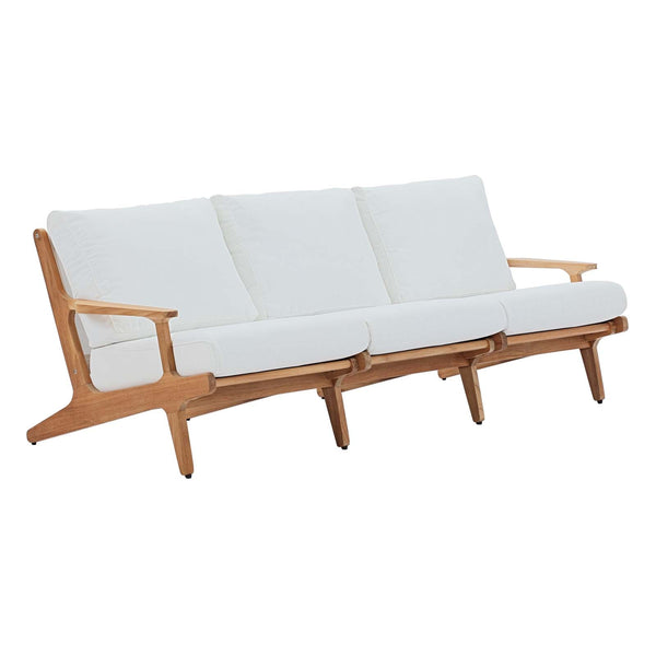 Modway Saratoga Outdoor Patio Premium Grade A Teak Wood Sofa Natural White | Outdoor Sofas, Loveseats & Sectionals | Modishstore-2