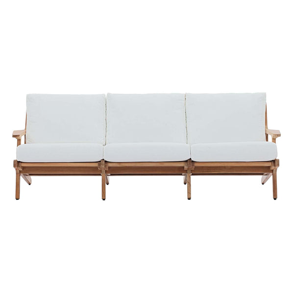 Modway Saratoga Outdoor Patio Premium Grade A Teak Wood Sofa Natural White | Outdoor Sofas, Loveseats & Sectionals | Modishstore-4