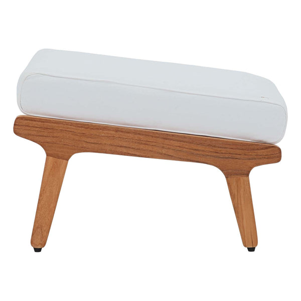 Modway Saratoga Outdoor Patio Teak Ottoman Natural White | Ottomans | Modishstore-3