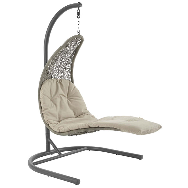 Modway Landscape Hanging Chaise Lounge Outdoor Patio Swing Chair | Outdoor Porch Swings | Modishstore-17