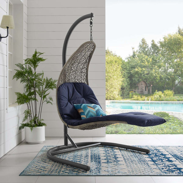 Modway Landscape Hanging Chaise Lounge Outdoor Patio Swing Chair | Outdoor Porch Swings | Modishstore-23