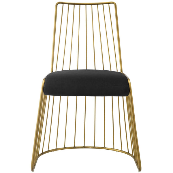 Modway Rivulet Gold Stainless Steel Upholstered Velvet Dining Chair