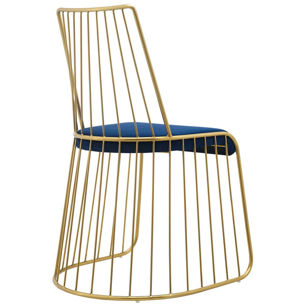 Modway Rivulet Gold Stainless Steel Upholstered Velvet Dining Chair