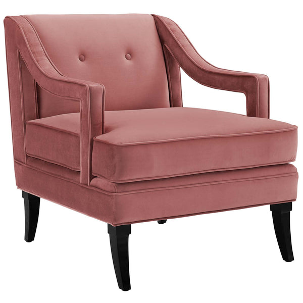 Modway Concur Button Tufted Upholstered Velvet Armchair | Armchairs | Modishstore-2