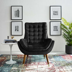 Modway Suggest Button Tufted Upholstered Velvet Lounge Chair