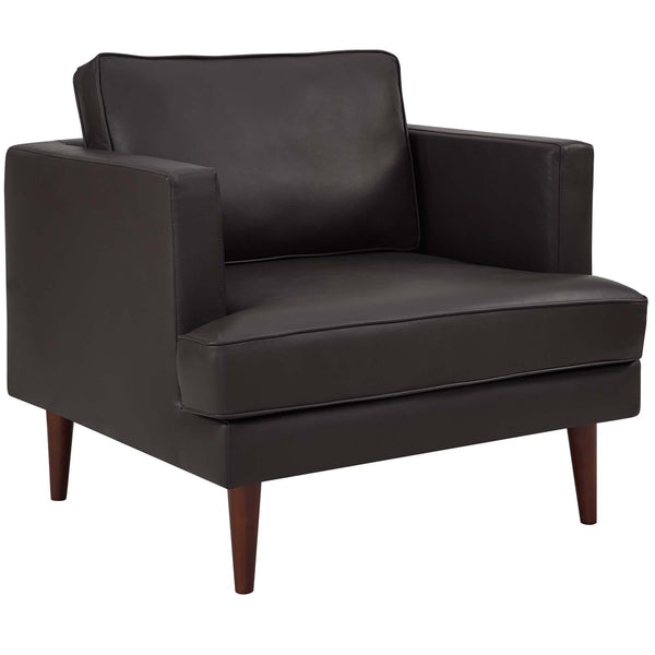 Modway Agile Genuine Leather Armchair | Armchairs | Modishstore-12