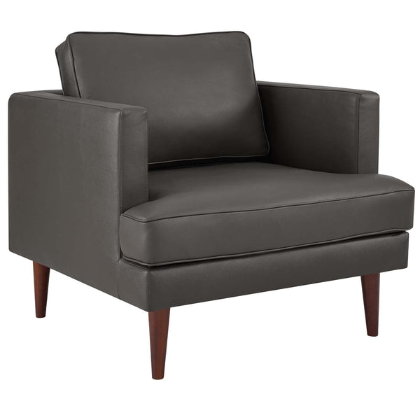 Modway Agile Genuine Leather Armchair | Armchairs | Modishstore-2