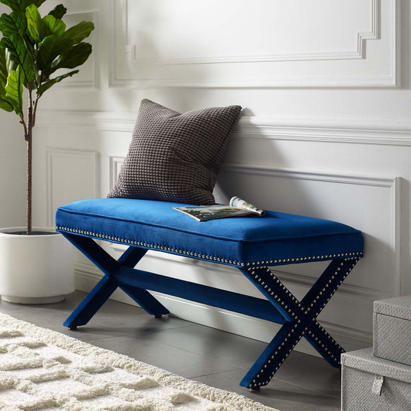 Modway Rivet Upholstered Velvet Bench | Stools & Benches | Modishstore-9