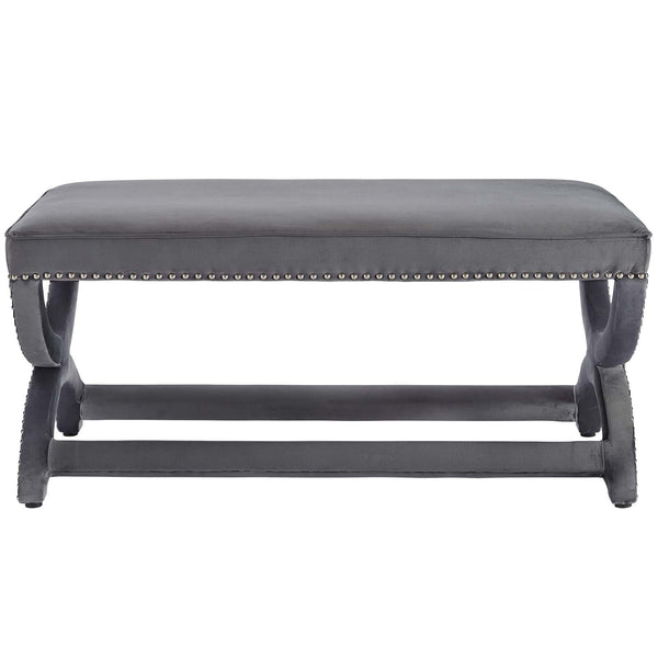 Modway Expound Upholstered Nailhead Trim Velvet Bench | Stools & Benches | Modishstore-4