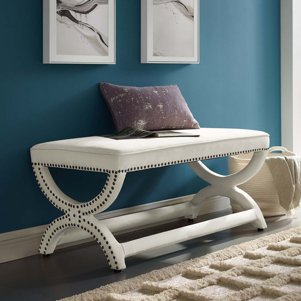 Modway Expound Upholstered Nailhead Trim Velvet Bench | Stools & Benches | Modishstore-5