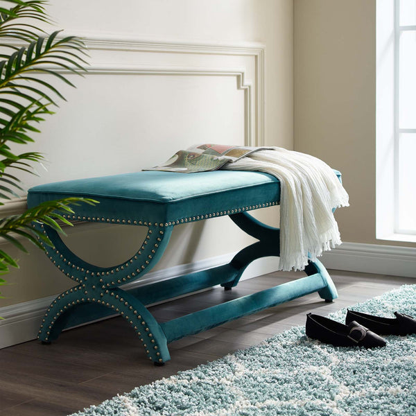 Modway Expound Upholstered Nailhead Trim Velvet Bench | Stools & Benches | Modishstore-14