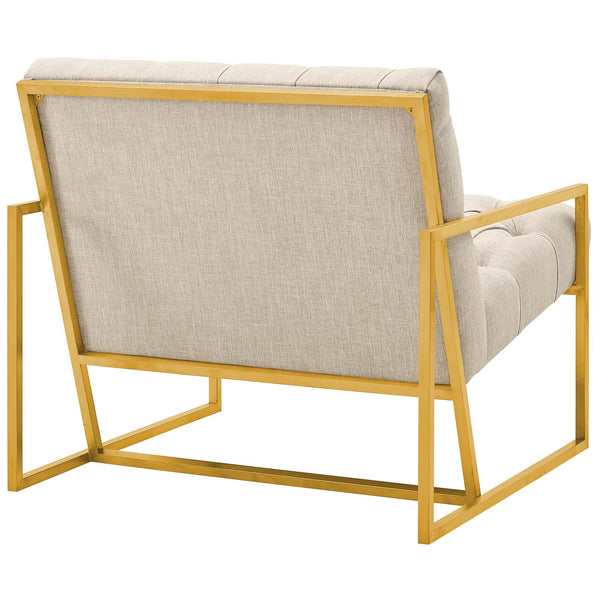 Modway Bequest Gold Stainless Steel Upholstered Fabric Accent Chair | Accent Chairs | Modishstore-7
