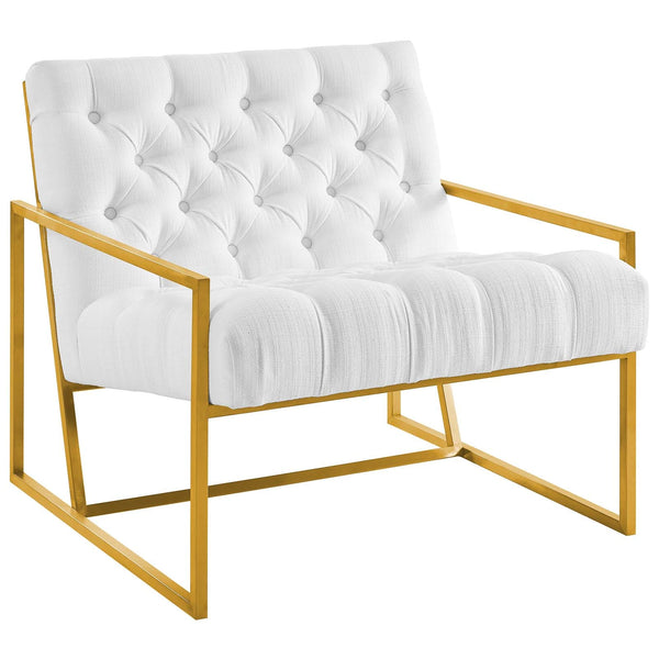Modway Bequest Gold Stainless Steel Upholstered Fabric Accent Chair | Accent Chairs | Modishstore-8