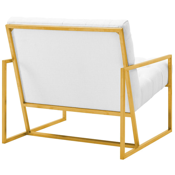 Modway Bequest Gold Stainless Steel Upholstered Fabric Accent Chair | Accent Chairs | Modishstore-10